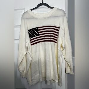 NWOT SHEIN USA Flag Sweater 3XL